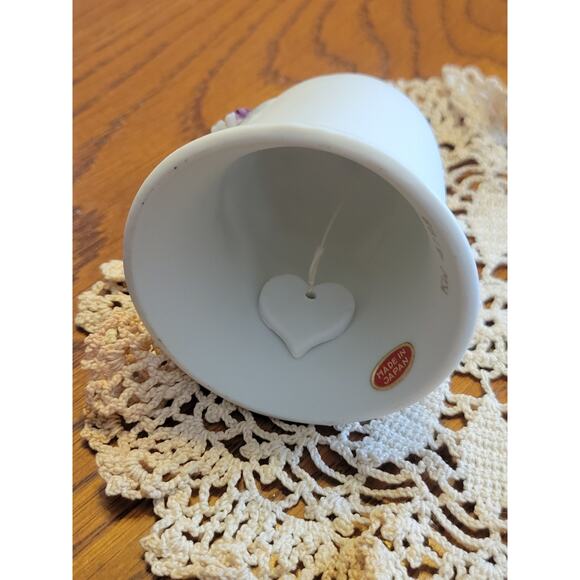 White Dinner Bell 3D Floral Made in Japan Collectible Decorative Ceramic - Picture 9 of 9